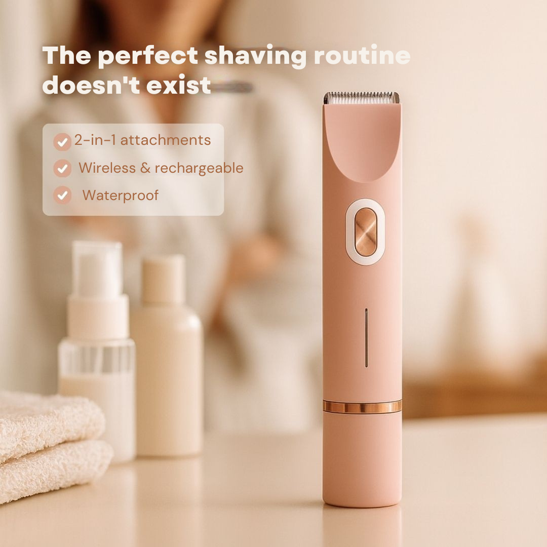 Women's Intimate Shaver | Cordless Dual-Head | Steel Blades | USB Rechargeable & 60-Min Battery