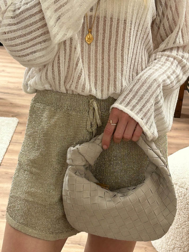 Women's Shoulder Bag | Braided Knot Design | Vegan Suede Look | Compact Everyday Carry
