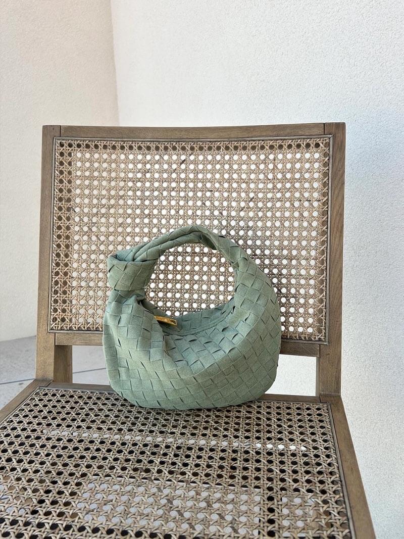 Women's Shoulder Bag | Braided Knot Design | Vegan Suede Look | Compact Everyday Carry