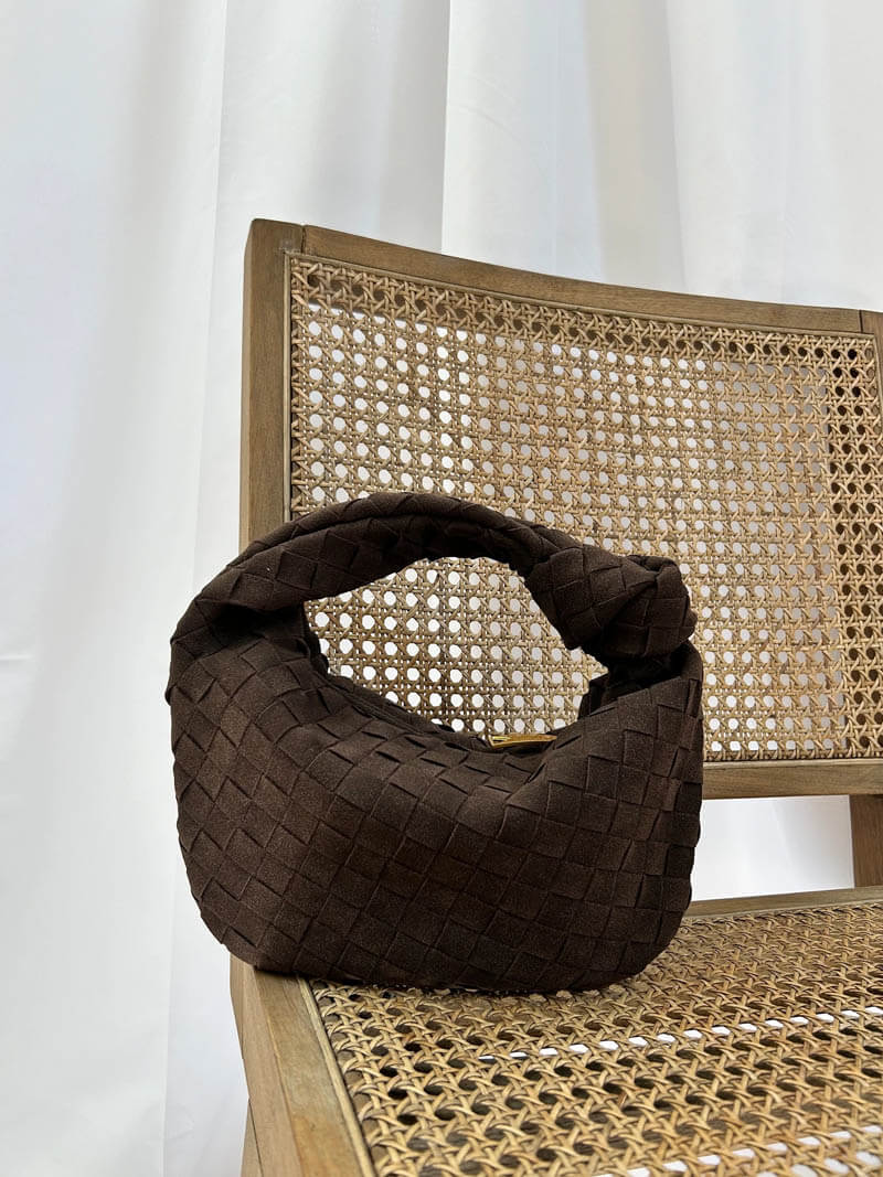 Women's Shoulder Bag | Braided Knot Design | Vegan Suede Look | Compact Everyday Carry
