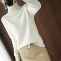 Women's Sweater | Rib-Knit Loose Fit | High Neck & Long Sleeves | Comfortable Warmth
