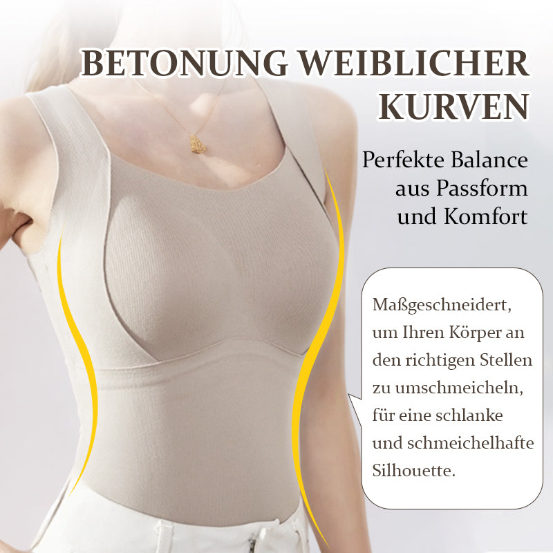 Women's Thermal Tank Top with Built-In Bra | Shaping & Seamless | Lightweight Stretch Fabric