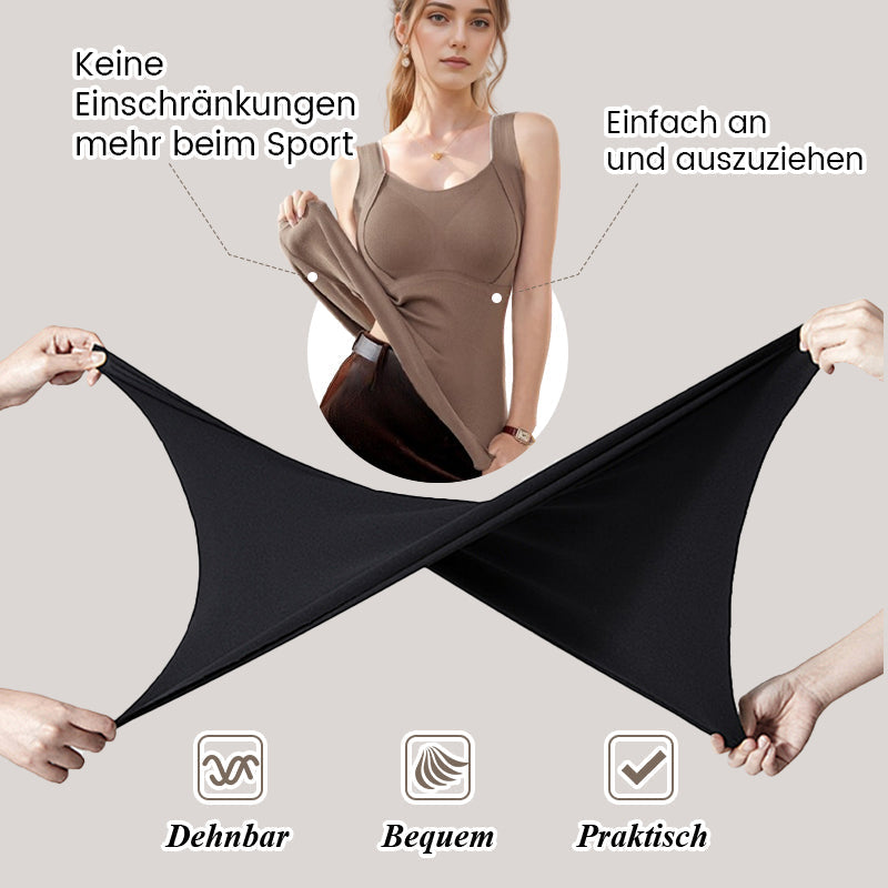 Women's Thermal Tank Top with Built-In Bra | Shaping & Seamless | Lightweight Stretch Fabric
