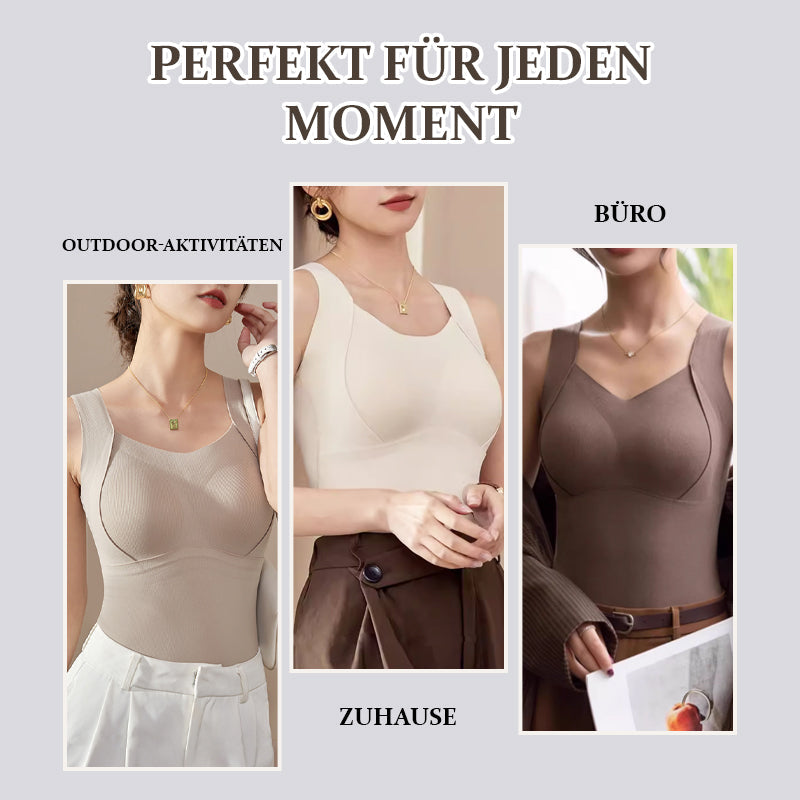 Women's Thermal Tank Top with Built-In Bra | Shaping & Seamless | Lightweight Stretch Fabric