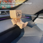 Wooden Decorative Figure | Gentle Rocking Motion | 12 Interchangeable Faces | Natural Wood