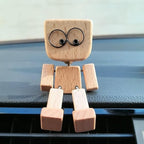 Wooden Decorative Figure | Gentle Rocking Motion | 12 Interchangeable Faces | Natural Wood