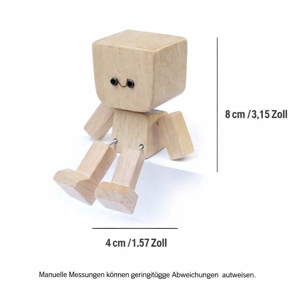 Wooden Decorative Figure | Gentle Rocking Motion | 12 Interchangeable Faces | Natural Wood