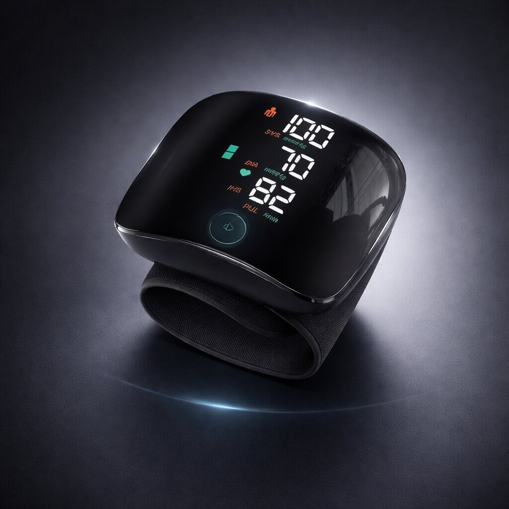 Wrist Blood Pressure Monitor | Touch Display & Voice | USB Rechargeable | Travel-Friendly