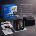 Wrist Blood Pressure Monitor | Touch Display & Voice | USB Rechargeable | Travel-Friendly