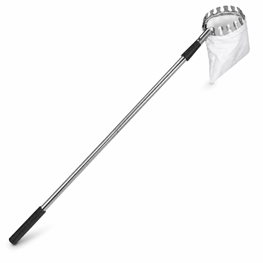 Fruit Picker Pole | Telescopic Stainless Steel | Up to 4m Reach | For Orchard & Garden