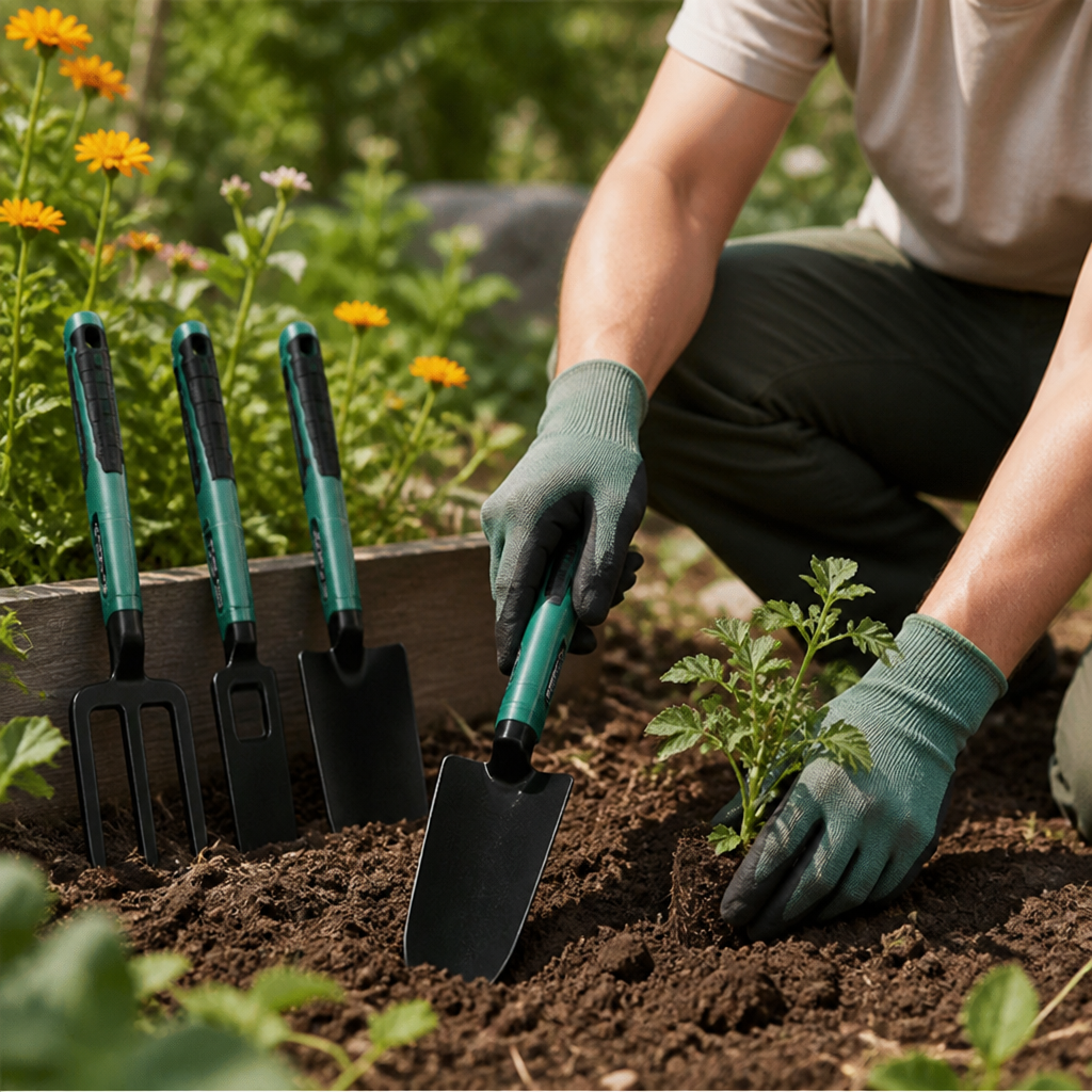 Garden Hand Tool | Anti-Slip Rubber Handle | Shovel, Hoe & Rake | Transplanting & Lawn Care