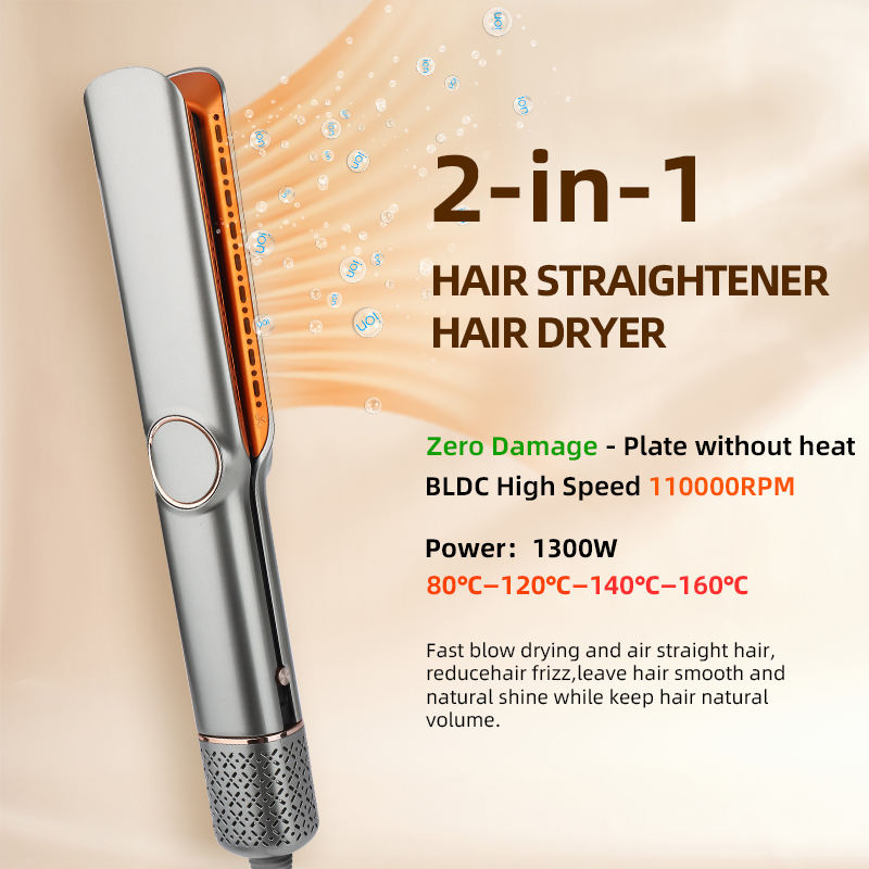 2-in-1 Hair Dryer & Straightener | Fast Dry & Smooth Finish | Adjustable Heat | Travel Size