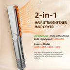 2-in-1 Hair Dryer & Straightener | Fast Dry & Smooth Finish | Adjustable Heat | Travel Size