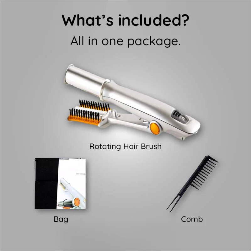 2-in-1 Rotating Hair Brush | Straightens & Curls | Ceramic Barrel | Frizz Reduction