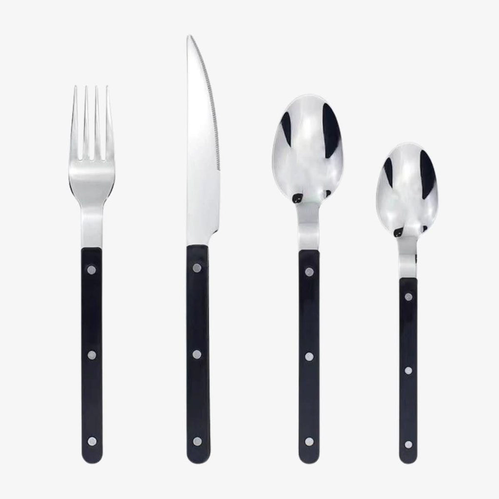 24-Piece Cutlery Set | Engraved Polished Stainless Steel | Dishwasher-Safe & Rust-Resistant