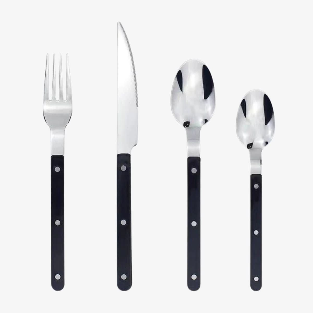 24-Piece Cutlery Set | Engraved Polished Stainless Steel | Dishwasher-Safe & Rust-Resistant
