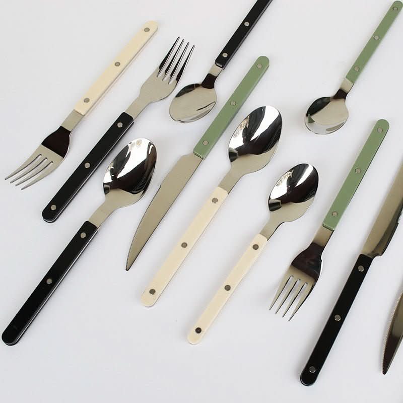 24-Piece Cutlery Set | Engraved Polished Stainless Steel | Dishwasher-Safe & Rust-Resistant