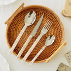 24-Piece Cutlery Set | Engraved Polished Stainless Steel | Dishwasher-Safe & Rust-Resistant