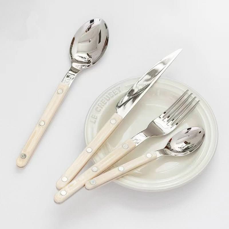 24-Piece Cutlery Set | Engraved Polished Stainless Steel | Dishwasher-Safe & Rust-Resistant