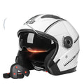 3/4 Open-Face Motorcycle Helmet | Retro Style | Anti-Fog Double-Lens Visor | Lightweight
