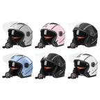 3/4 Open-Face Motorcycle Helmet | Retro Style | Anti-Fog Double-Lens Visor | Lightweight