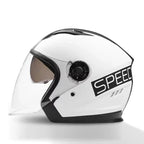 3/4 Open-Face Motorcycle Helmet | Retro Style | Anti-Fog Double-Lens Visor | Lightweight