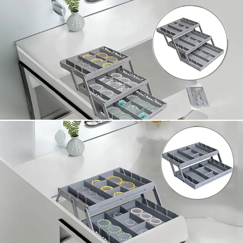 3-Tier Drawer Organizer | Adjustable Dividers & Modular Design | Durable | Space-Saving Storage