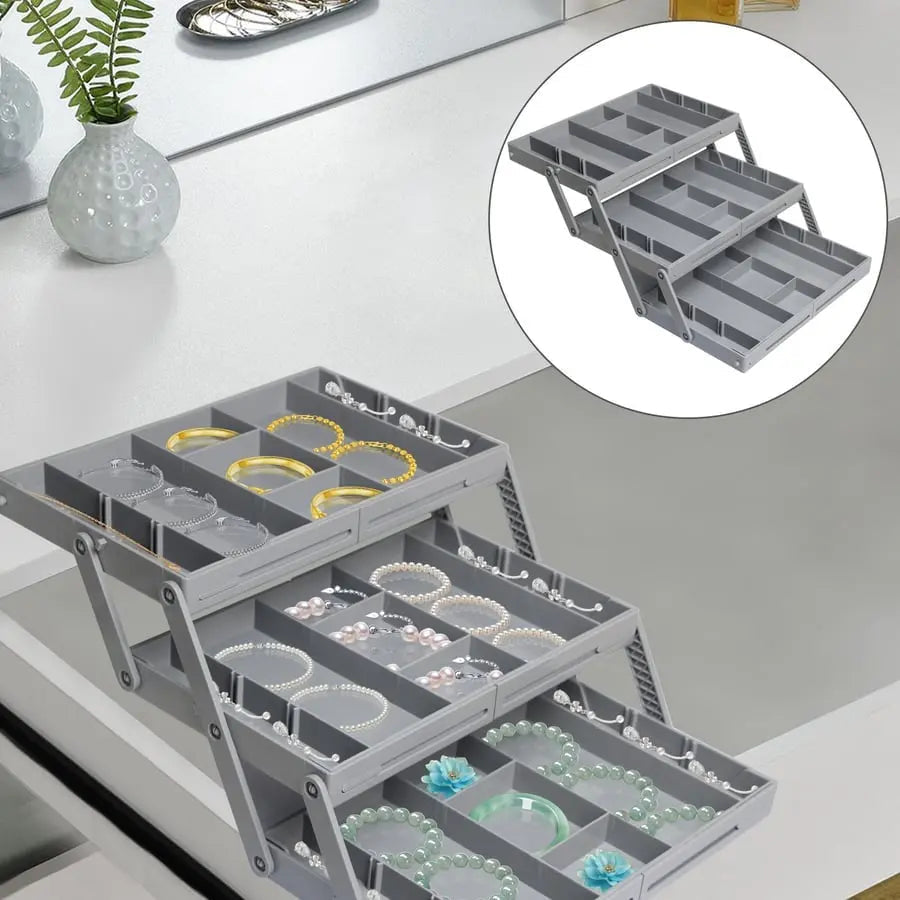 3-Tier Drawer Organizer | Adjustable Dividers & Modular Design | Durable | Space-Saving Storage