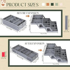 3-Tier Drawer Organizer | Adjustable Dividers & Modular Design | Durable | Space-Saving Storage