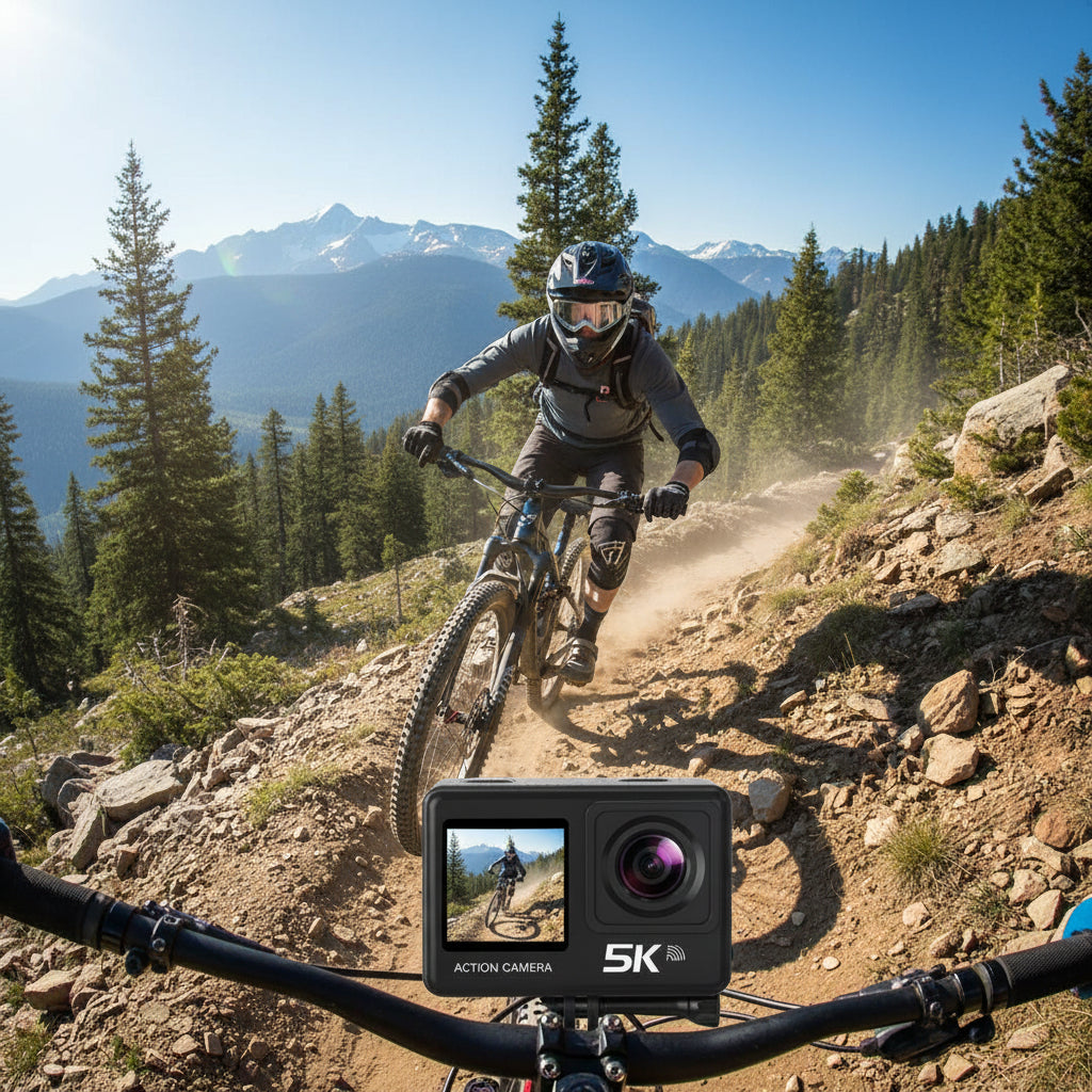 Action Camera for Outdoor Adventures | 5K Waterproof | Night Vision | Versatile Sports Mount Kit