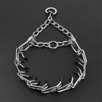 Adjustable Dog Training Collar | Rubber-Tipped Metal Links | Padded Chain | No-Pull Correction