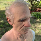 Adult Halloween Mask | Realistic Elderly Face, Movable Mouth | Natural Latex