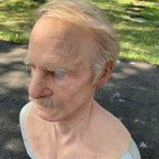 Adult Halloween Mask | Realistic Elderly Face, Movable Mouth | Natural Latex