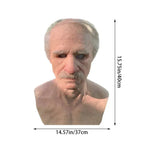 Adult Halloween Mask | Realistic Elderly Face, Movable Mouth | Natural Latex