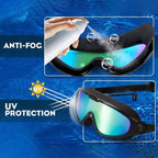Adult Unisex Swimming Goggles | Wide-View Anti-Fog Lenses | Soft Silicone Seal & Adjustable Strap