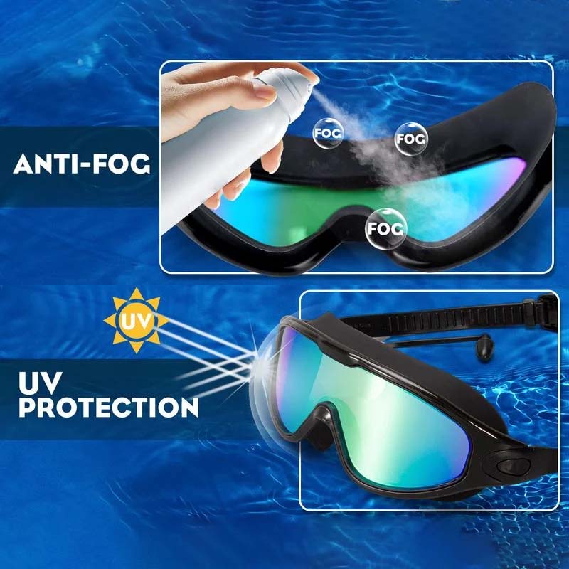 Adult Unisex Swimming Goggles | Wide-View Anti-Fog Lenses | Soft Silicone Seal & Adjustable Strap