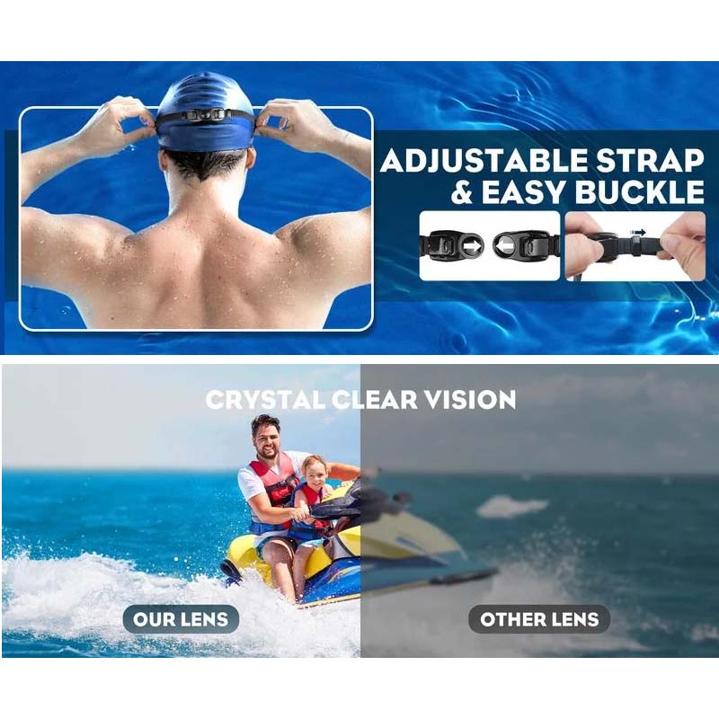 Adult Unisex Swimming Goggles | Wide-View Anti-Fog Lenses | Soft Silicone Seal & Adjustable Strap