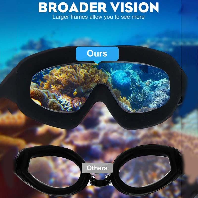 Adult Unisex Swimming Goggles | Wide-View Anti-Fog Lenses | Soft Silicone Seal & Adjustable Strap