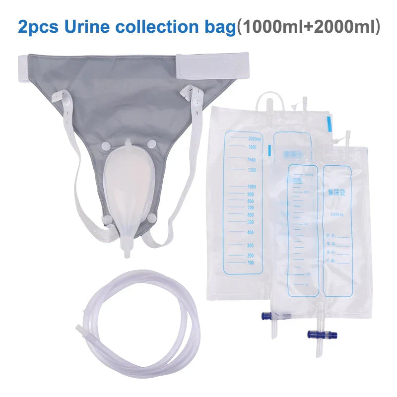 Adult Urine Collector | Silicone Cavity & Catheter Bag | Cotton Underwear | Leakproof