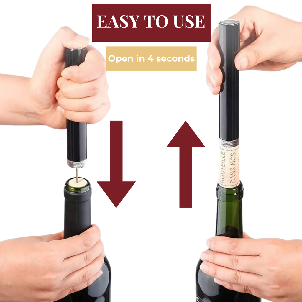 Air Pressure Wine Opener | Stainless Steel & Ergonomic Design | Effortless Opening