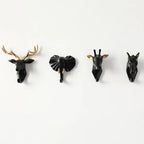 Animal Head Wall Hook | Hand-Painted Resin | Pre-Drilled Mount | Entryway Storage