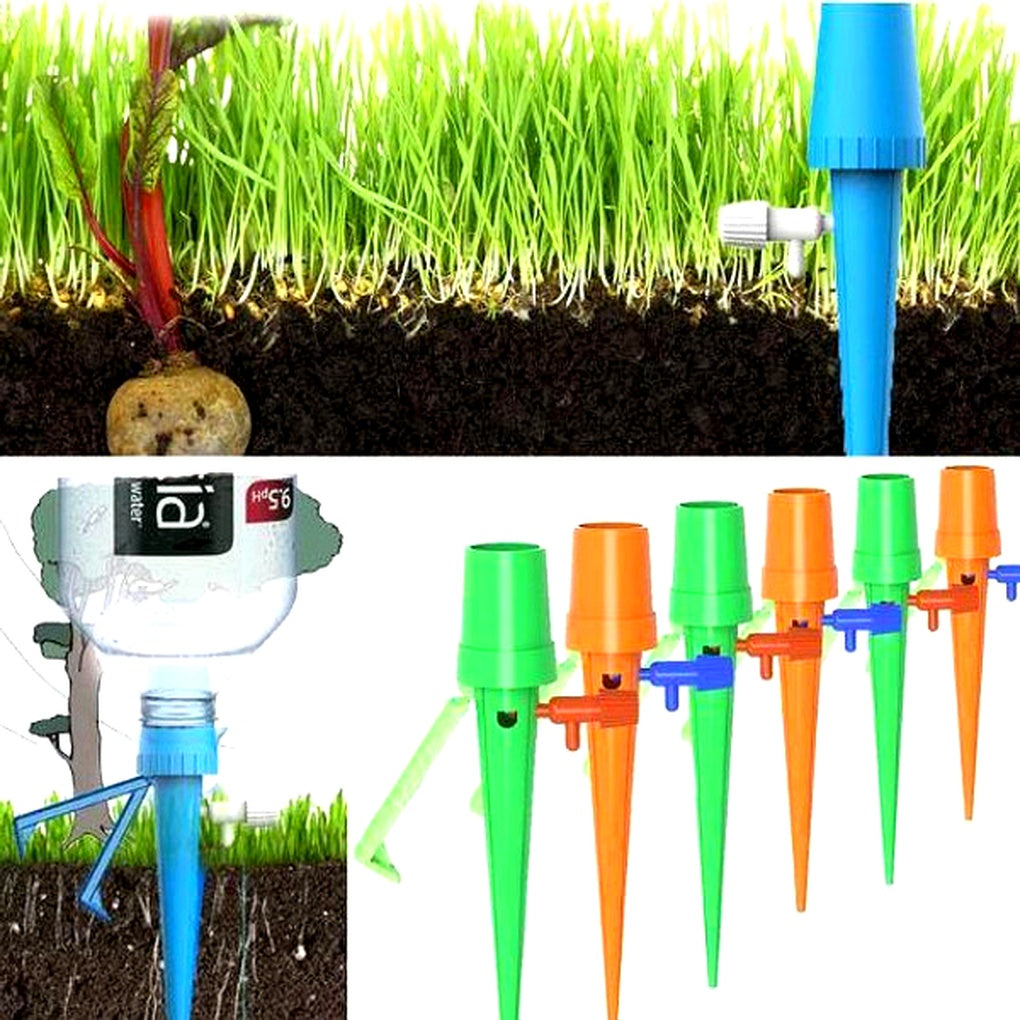 Automatic Plant Watering Spikes | Adjustable Flow Regulator | Bottle-Compatible 12-Pack