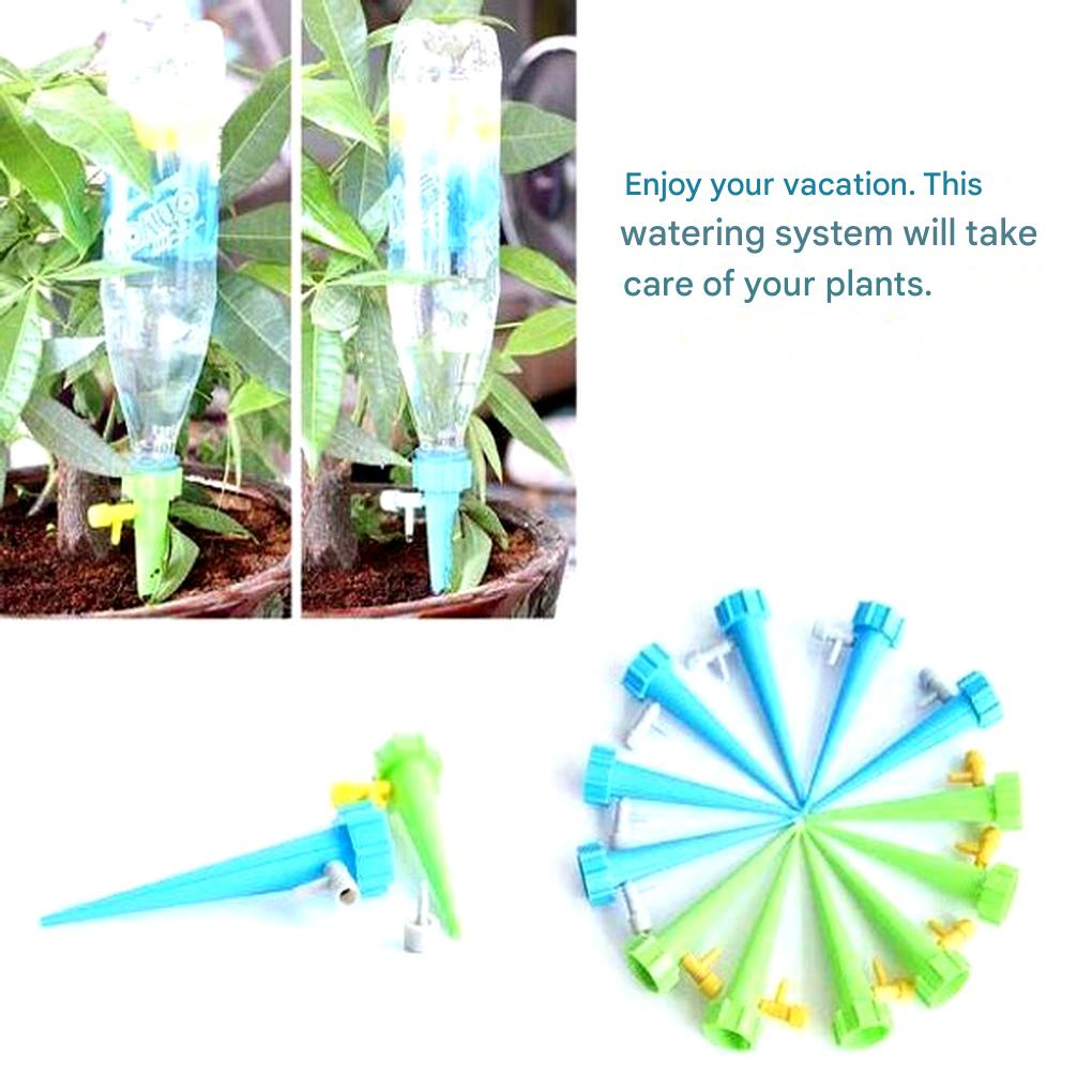 Automatic Plant Watering Spikes | Adjustable Flow Regulator | Bottle-Compatible 12-Pack