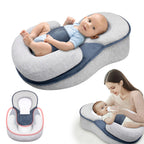 Baby Lounger for Newborns & Infants | Elevated Anti-Reflux 15° Incline | Breathable Cotton Mesh