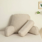 Back Support Pillow | Ergonomic with Adjustable Headrest & Armrests | Cotton Blend Cover