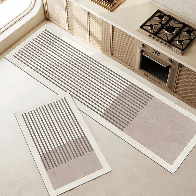 Bath & Kitchen Mat | Moisture-Absorbing Non-Slip | Velvet Surface & Silicone Backing