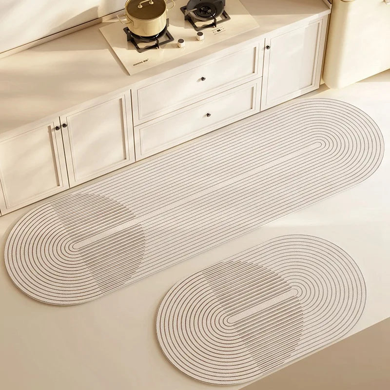 Bath & Kitchen Mat | Moisture-Absorbing Non-Slip | Velvet Surface & Silicone Backing