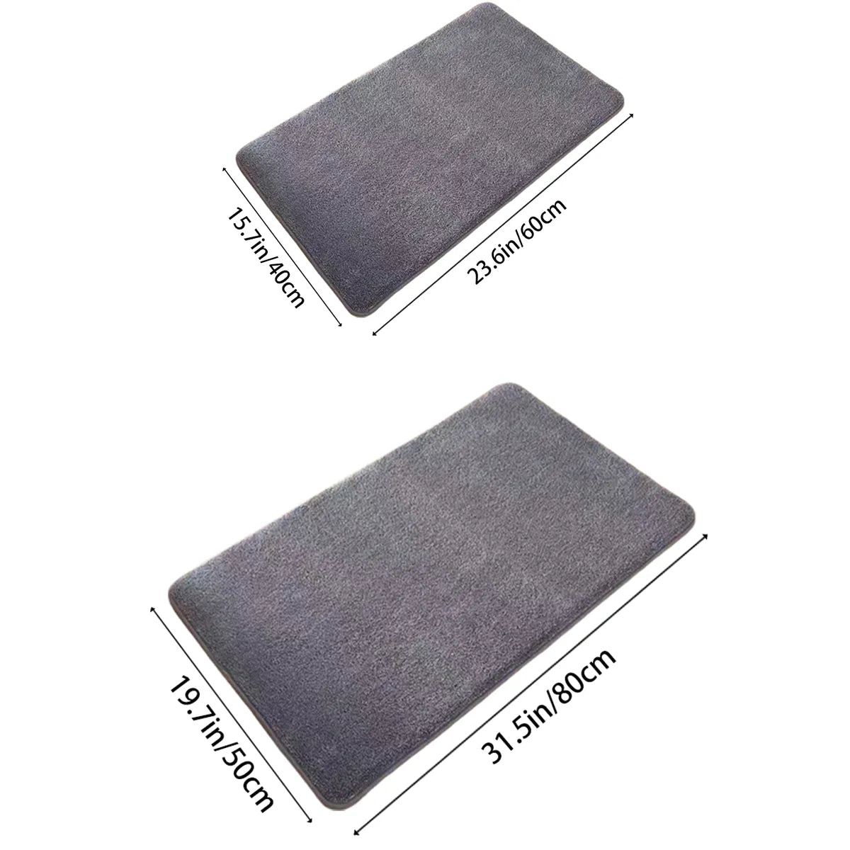 Bath Mat | Ultra-Absorbent Nordic Design | Soft Suede Velvet & Anti-Slip Cushioned Backing