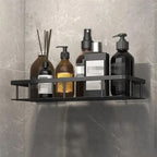 Bathroom Shelf | Drill-Free Self-Adhesive | Stainless Steel Trim | Supports Up to 5 kg