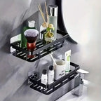 Bathroom Shelf | Drill-Free Self-Adhesive | Stainless Steel Trim | Supports Up to 5 kg
